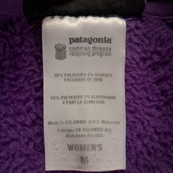 Patagonia R2 Fleece Jacket Women Medium Purple Full Zip Pockets 25146 - Picture 8 of 9
